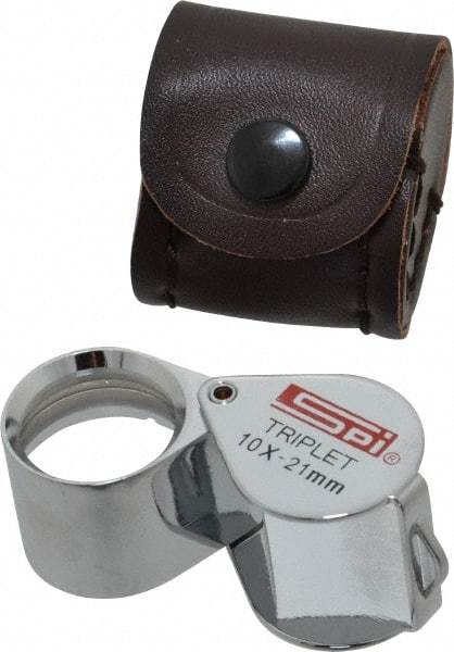 SPI - 10x Magnification, 53/64 Inch Lens Diameter, Triplet Lens Loupe - 1 Lens - Eagle Tool & Supply