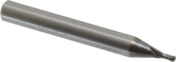 OSG - 2mm Diam, 3mm LOC, 2 Flute Solid Carbide Ball End Mill - TiAlN Finish, Single End, 50mm OAL, 6mm Shank Diam, Spiral Flute - Eagle Tool & Supply