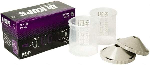 DeVilbiss - Paint Sprayer Reusable Sleeve - Reusable Sleeve and Lids, 2 Pack, Compatible with Siphon and Gravity Spray Guns - Eagle Tool & Supply