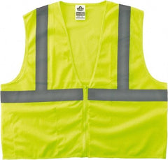 Ergodyne - Size S/M High Visibility Lime Mesh General Purpose Vest - 36 to 44" Chest, ANSI/ISEA 107, Zipper Closure, 1 Pocket, Polyester - Eagle Tool & Supply