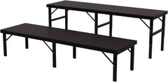 Valley Craft - 34 Wide x 120" Deep x 28" High, Steel Work Table - 14 Gauge Stainless Steel Top, Adjustable Height Legs, Gray - Eagle Tool & Supply