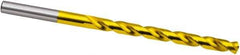 Guhring - 9.5mm, 130° Point, Spiral Flute, Cobalt Taper Length Drill Bit - TiN Finish, 115mm Flute Length, 175mm OAL, Series 669 - Eagle Tool & Supply