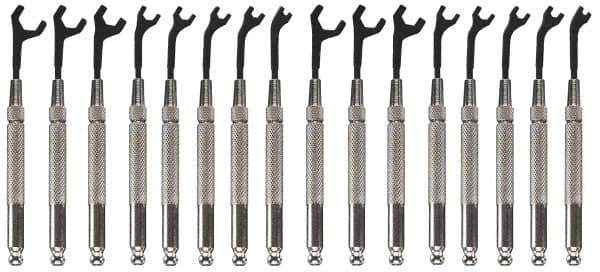 Moody Tools - 16 Piece, 5/64" to 5/16" (2.5mm to 7mm), Open End Wrench Set - Inch/Metric Measurement Standard, Black Oxide Finish, Comes in Canvas Roll - Eagle Tool & Supply