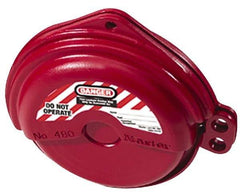Master Lock - 1 to 3 Inch Valve Handle Size, Xenoy Rotating Gate Valve Wheel Lockout - 5/16 Inch Max Shackle Diameter, Red - Eagle Tool & Supply