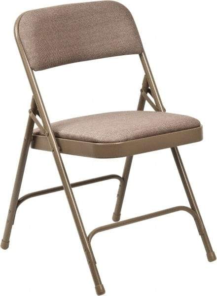 NPS - 15-3/4" Wide x 16" Deep x 29-1/2" High, Steel Folding Chair with Fabric Padded Seat - Beige - Eagle Tool & Supply