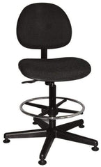 Bevco - Swivel Stool - 18" Wide x 18" Deep, Woven Fabric Seat, Black - Eagle Tool & Supply