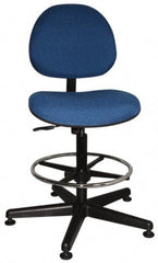 Bevco - Swivel Stool - 18" Wide x 18" Deep, Woven Fabric Seat, Blue - Eagle Tool & Supply