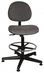 Bevco - Swivel Stool - 18" Wide x 18" Deep, Woven Fabric Seat, Gray - Eagle Tool & Supply