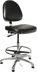 Bevco - Swivel Stool - 20" Wide x 18" Deep, Vinyl Seat, Black - Eagle Tool & Supply