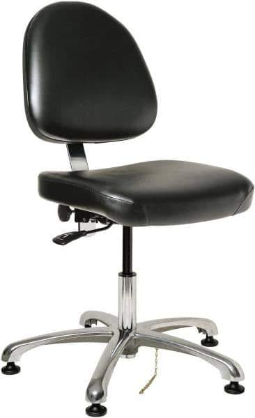 Bevco - ESD Swivel Chair - 20" Wide x 18" Deep, Vinyl Seat, Black - Eagle Tool & Supply