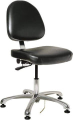 Bevco - ESD Swivel Chair - 20" Wide x 18" Deep, Vinyl Seat, Black - Eagle Tool & Supply