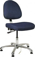 Bevco - ESD Swivel Chair - 20" Wide x 18" Deep, Fabric Mesh Seat, Navy - Eagle Tool & Supply