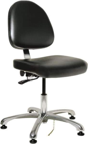 Bevco - Adjustable Chair - 20" Wide x 18" Deep, Vinyl Seat, Black - Eagle Tool & Supply