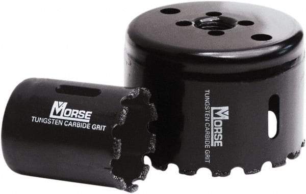 M.K. MORSE - 1-1/8" Diam, 1-15/16" Cutting Depth, Hole Saw - Carbide Grit Saw, Gulleted Edge - Eagle Tool & Supply