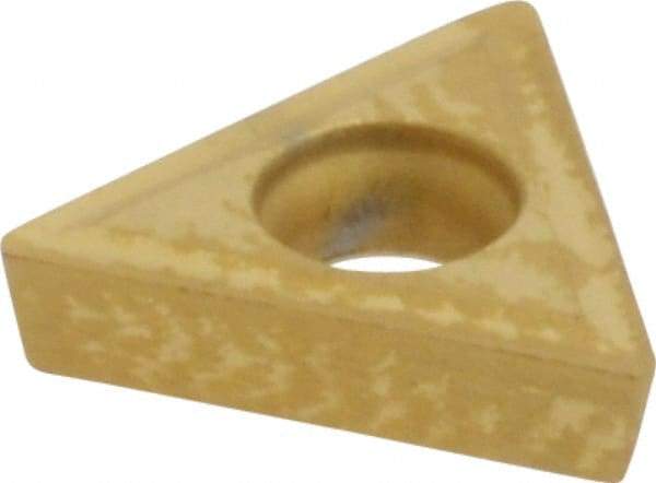Interstate - TPGT21.51 Grade TCN55 Carbide Turning Insert - TiN Finish, 60° Triangle, 1/4" Inscr Circle, 3/32" Thick, 1/64" Corner Radius - Eagle Tool & Supply