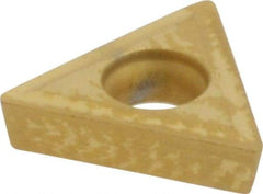 Interstate - TPGT21.51 Grade TCN55 Carbide Turning Insert - TiN Finish, 60° Triangle, 1/4" Inscr Circle, 3/32" Thick, 1/64" Corner Radius - Eagle Tool & Supply