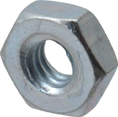 Value Collection - #8-32 UNC Steel Right Hand Hex Nut - 11/32" Across Flats, 1/8" High, Zinc-Plated Finish - Eagle Tool & Supply