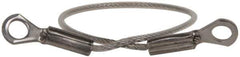 Made in USA - 6" Long, Stainless Steel Cable Eye & Eye End, Quick Release Pin Lanyard - 3/64" Cable Diam, 3/16" Hole Diam, Nylon Cable - Eagle Tool & Supply