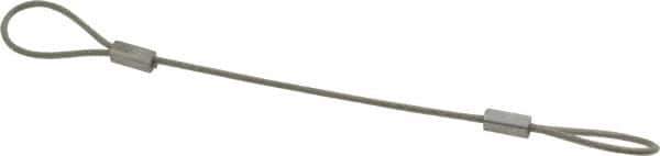 Made in USA - 6" Long, Stainless Steel Cable Loop & Loop End, Quick Release Pin Lanyard - 3/64" Cable Diam, Nylon Cable - Eagle Tool & Supply
