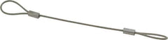 Made in USA - 6" Long, Stainless Steel Cable Loop & Loop End, Quick Release Pin Lanyard - 3/64" Cable Diam, Nylon Cable - Eagle Tool & Supply