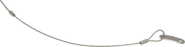 Made in USA - 12" Long, Stainless Steel Cable Loop & Tab with Hole End, Quick Release Pin Lanyard - 3/64" Cable Diam, 13/64" Hole Diam, Nylon Cable - Eagle Tool & Supply