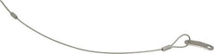 Made in USA - 12" Long, Stainless Steel Cable Loop & Tab with Hole End, Quick Release Pin Lanyard - 3/64" Cable Diam, 13/64" Hole Diam, Nylon Cable - Eagle Tool & Supply