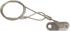 Made in USA - 18" Long, Stainless Steel Cable Loop & Tab with Hole End, Quick Release Pin Lanyard - 3/64" Cable Diam, 13/64" Hole Diam, Nylon Cable - Eagle Tool & Supply