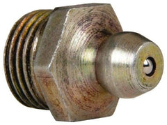 Value Collection - Straight Head Angle, 1/8 NPT Steel Standard Grease Fitting - 11.11mm Hex - Eagle Tool & Supply