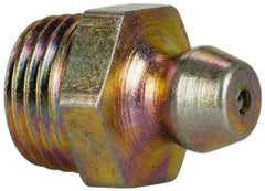 Value Collection - Straight Head Angle, 1/8 NPT Steel Thread-Forming Grease Fitting - 11.11mm Hex - Eagle Tool & Supply