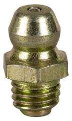 Value Collection - Straight Head Angle, 1/4-28 Steel Thread-Forming Grease Fitting - 7.94mm Hex - Eagle Tool & Supply