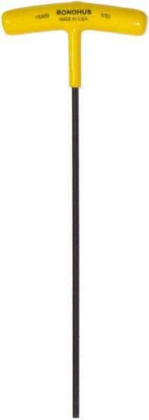 Bondhus - 5/32" Hex, T-Handle Cushion Grip, Hex Key - 9" OAL, Protanium High Torque Steel, Inch System of Measurement - Eagle Tool & Supply