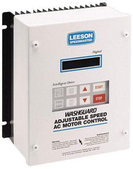 Leeson - Three Phase, 200-240 Volt, 7-1/2 hp, Frequency Drive, Inverter & Speed Control - 10.26" Wide x 8.35" Deep x 11-3/4" High, NEMA 4/12 - Eagle Tool & Supply