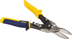 Irwin - 1-5/16" Length of Cut, Straight Pattern Aviation Snip - 10" OAL, ProTouch Handle, 18 AWG Steel Capacity - Eagle Tool & Supply