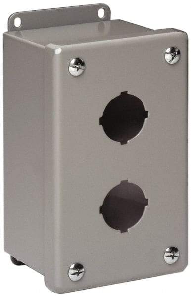 Cooper B-Line - 3 Hole, 1.203 Inch Hole Diameter, Stainless Steel Pushbutton Switch Enclosure - 8 Inch High x 3-1/4 Inch Wide x 2-3/4 Inch Deep, 12, 13 NEMA Rated - Eagle Tool & Supply