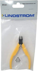 Lindstrom Tool - 4-1/4" OAL, 0.049" Capacity, Full-Flush Diagonal Cutter - 3/8" Jaw Length, Tapered Head, Plastic Ergonomic Handle - Eagle Tool & Supply