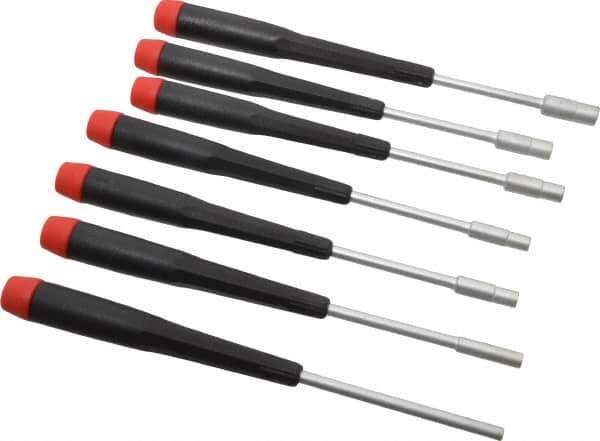 Wiha - 8 Piece 2.5 to 6mm Electronic Nutdriver Set - Standard Shaft, Ergonomic Handle - Eagle Tool & Supply