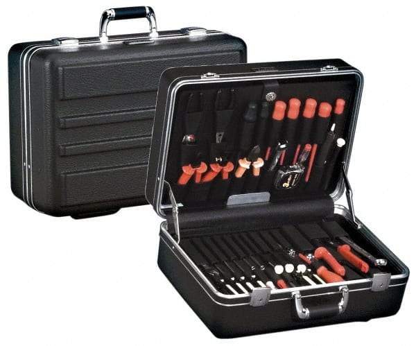 Platt - 14-1/4" Wide x 9-1/8" High, Clamshell Hard Case - Black, Polyethylene - Eagle Tool & Supply