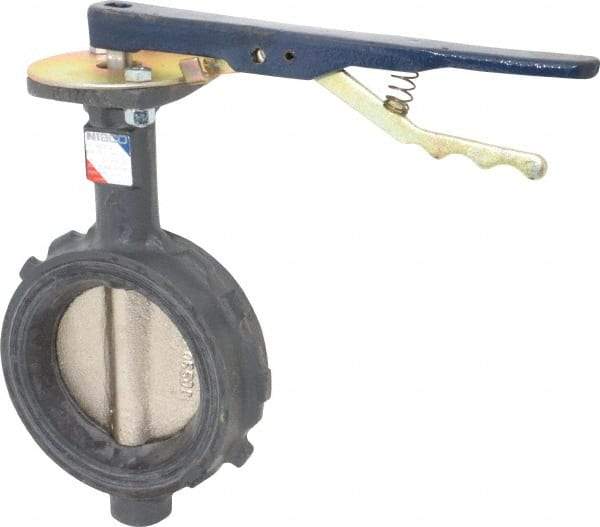 NIBCO - 4" Pipe, Wafer Butterfly Valve - Lever Handle, Ductile Iron Body, Buna-N Seat, 250 WOG, Ductile Iron Disc, Stainless Steel Stem - Eagle Tool & Supply