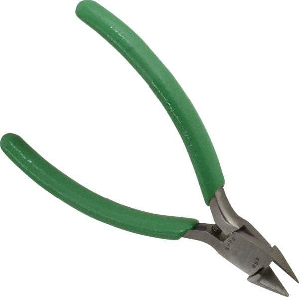 Xcelite - 4" OAL, Semi-Flush Wire Cutter - 13/32" Jaw Length x 7/16" Jaw Width, Slim Tapered Head, ESD Cushion Handle - Eagle Tool & Supply