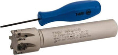 Iscar - 1" Cut Diam, 0.303" Max Depth of Cut, 3/4" Shank Diam, 4-1/2" OAL, Indexable Square Shoulder End Mill - HP AN.. 0702.. Inserts, Cylindrical Shank, 90° Lead Angle, Through Coolant, Series Heliplus - Eagle Tool & Supply