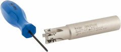 Iscar - 5/8" Cut Diam, 0.303" Max Depth of Cut, 5/8" Shank Diam, 3-1/4" OAL, Indexable Square Shoulder End Mill - HP AN.. 0702.. Inserts, Weldon Shank, 90° Lead Angle, Series Heliplus - Eagle Tool & Supply