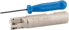 Iscar - 3/4" Cut Diam, 0.303" Max Depth of Cut, 3/4" Shank Diam, 3-1/2" OAL, Indexable Square Shoulder End Mill - HP AN.. 0702.. Inserts, Weldon Shank, 90° Lead Angle, Series Heliplus - Eagle Tool & Supply