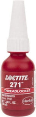 Loctite - 10 mL Bottle, Red, High Strength Liquid Threadlocker - Series 271, 24 hr Full Cure Time, Hand Tool, Heat Removal - Eagle Tool & Supply