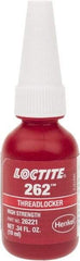 Loctite - 10 mL Bottle, Red, High Strength Liquid Threadlocker - Series 262, 24 hr Full Cure Time, Hand Tool, Heat Removal - Eagle Tool & Supply