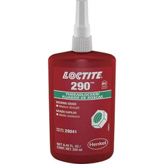 Loctite - 250 mL Bottle, Green, Medium Strength Liquid Threadlocker - Series 290, 24 hr Full Cure Time, Hand Tool, Heat Removal - Eagle Tool & Supply