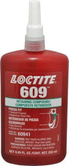 Loctite - 250 mL Bottle, Green, Medium Strength Liquid Retaining Compound - Series 609, 24 hr Full Cure Time, Heat Removal - Eagle Tool & Supply