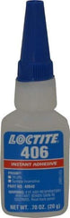 Loctite - 0.70 oz Bottle Clear Instant Adhesive - Series 406, 15 sec Fixture Time, 24 hr Full Cure Time, Bonds to Plastic & Rubber - Eagle Tool & Supply