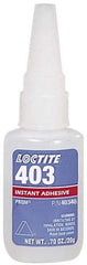 Loctite - 0.70 oz Bottle Clear Instant Adhesive - Series 403, 50 sec Fixture Time, 24 hr Full Cure Time, Bonds to Plastic & Rubber - Eagle Tool & Supply