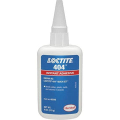 Loctite - 4 oz Bottle Clear Instant Adhesive - Series 404, 30 sec Fixture Time, 24 hr Full Cure Time, Bonds to Plastic & Rubber - Eagle Tool & Supply