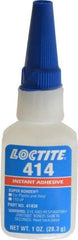 Loctite - 1 oz Bottle Clear Instant Adhesive - Series 414, 20 sec Fixture Time, 24 hr Full Cure Time, Bonds to Metal, Plastic & Rubber - Eagle Tool & Supply